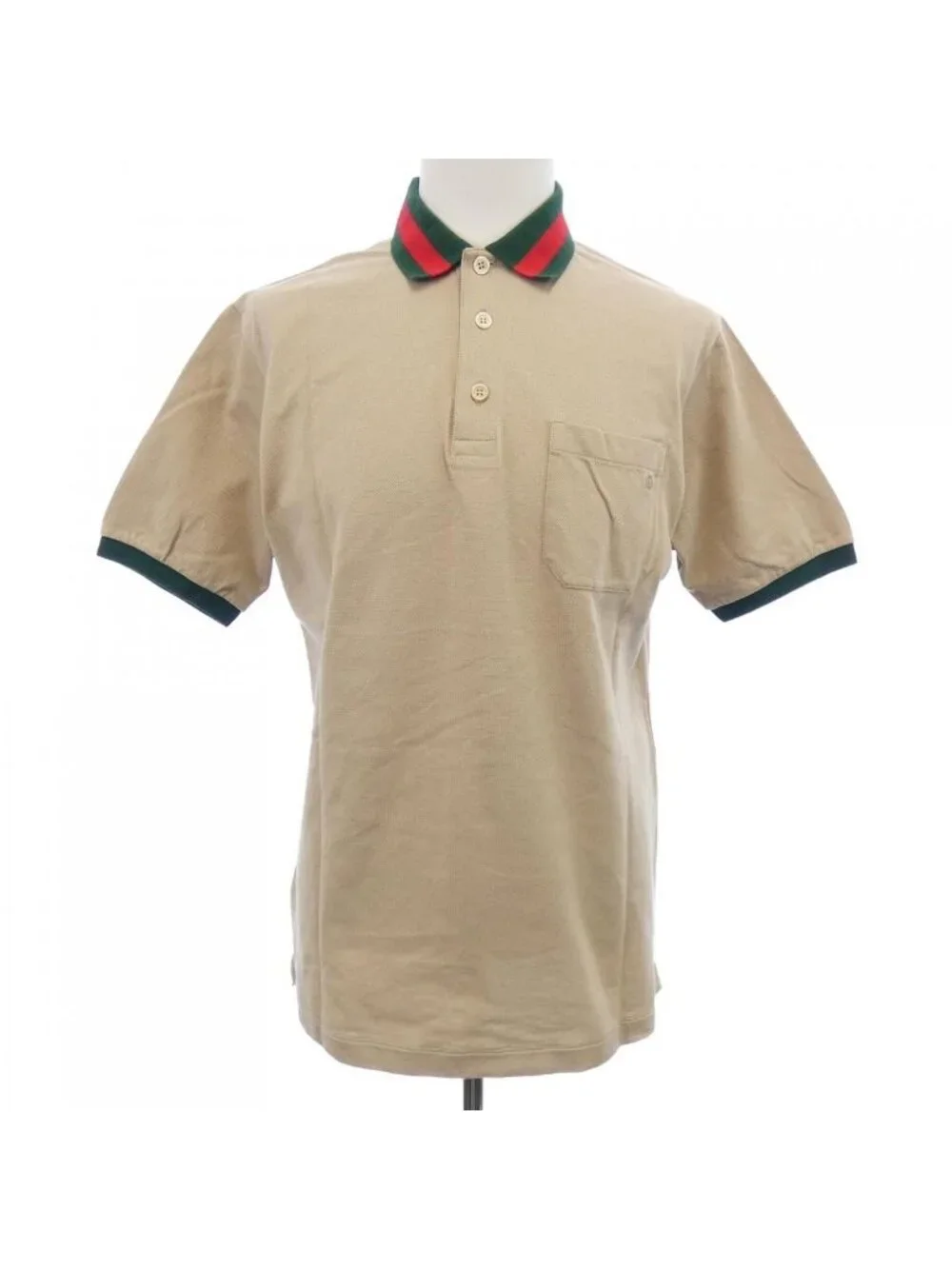 Gucci Web Striped Collar Cotton Pique Polo Shirt